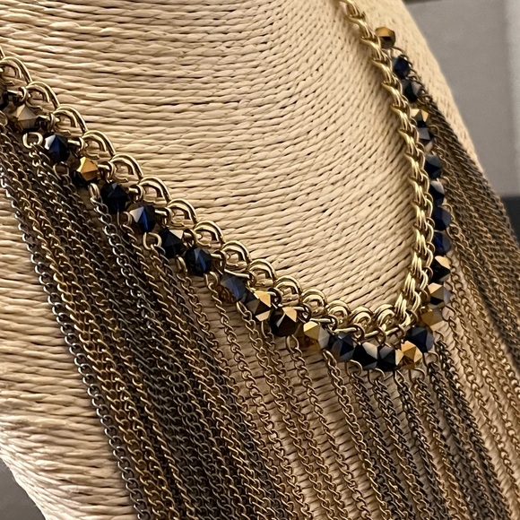 🔵PASSIANA NWOT AUTHENTIC GOLD-PLATED  BRASS FRINGE STATEMENT NECKLACE - Picture 11 of 17